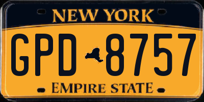 NY license plate GPD8757