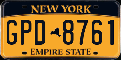 NY license plate GPD8761