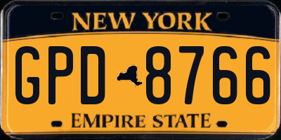 NY license plate GPD8766