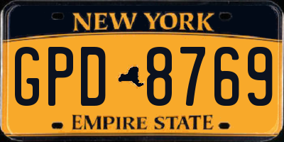 NY license plate GPD8769