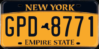 NY license plate GPD8771