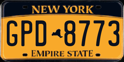 NY license plate GPD8773