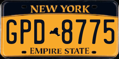 NY license plate GPD8775