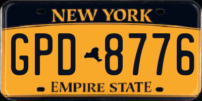 NY license plate GPD8776