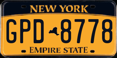 NY license plate GPD8778
