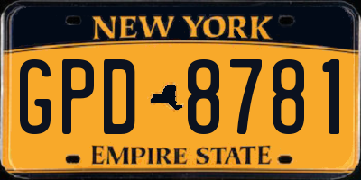 NY license plate GPD8781