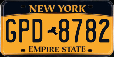 NY license plate GPD8782