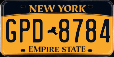 NY license plate GPD8784