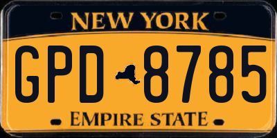 NY license plate GPD8785