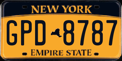 NY license plate GPD8787