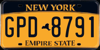 NY license plate GPD8791