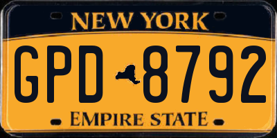 NY license plate GPD8792