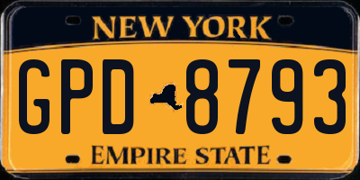 NY license plate GPD8793