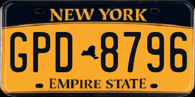 NY license plate GPD8796