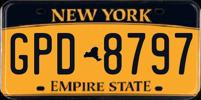 NY license plate GPD8797
