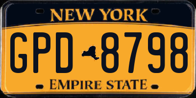 NY license plate GPD8798