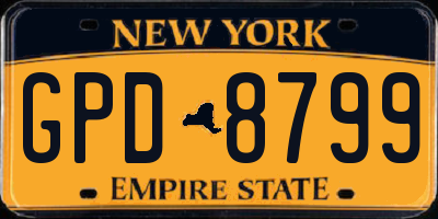 NY license plate GPD8799