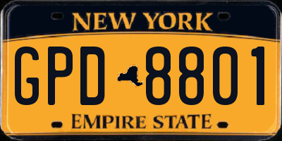 NY license plate GPD8801