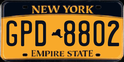 NY license plate GPD8802