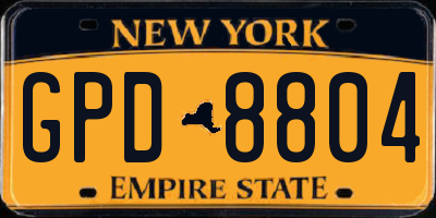 NY license plate GPD8804