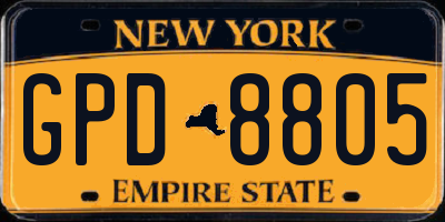 NY license plate GPD8805