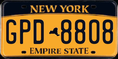 NY license plate GPD8808
