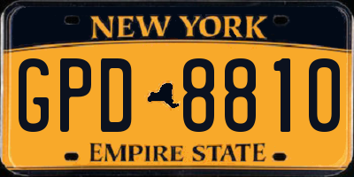 NY license plate GPD8810