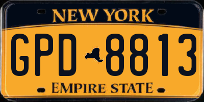 NY license plate GPD8813