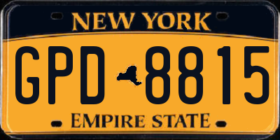 NY license plate GPD8815