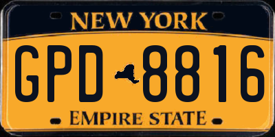 NY license plate GPD8816