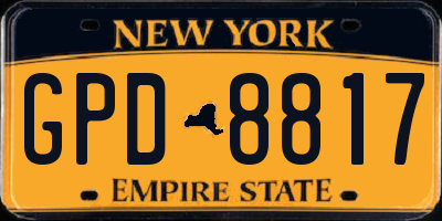NY license plate GPD8817