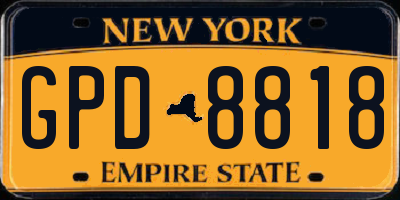 NY license plate GPD8818
