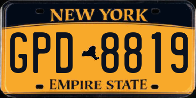 NY license plate GPD8819
