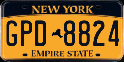 NY license plate GPD8824