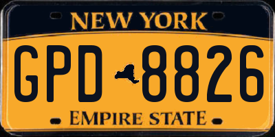 NY license plate GPD8826