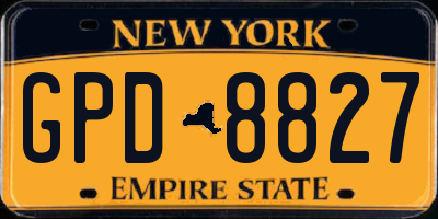 NY license plate GPD8827