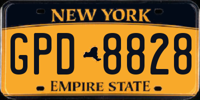 NY license plate GPD8828