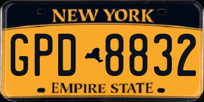 NY license plate GPD8832