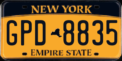 NY license plate GPD8835