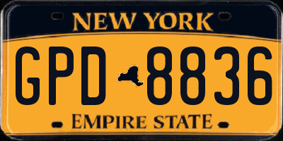 NY license plate GPD8836
