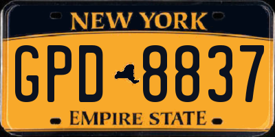 NY license plate GPD8837