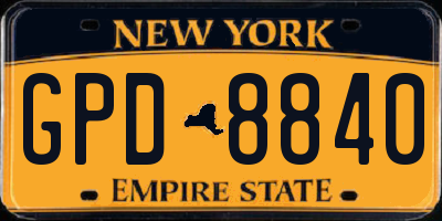 NY license plate GPD8840