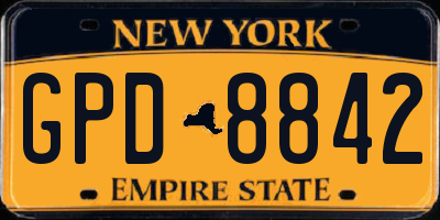 NY license plate GPD8842