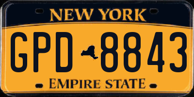 NY license plate GPD8843