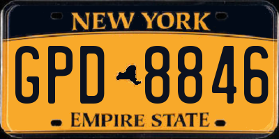 NY license plate GPD8846