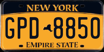 NY license plate GPD8850