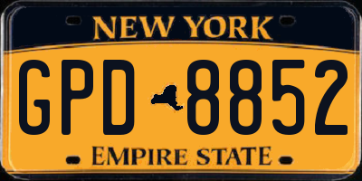 NY license plate GPD8852
