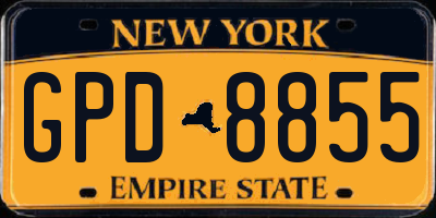 NY license plate GPD8855