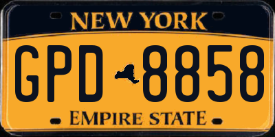 NY license plate GPD8858