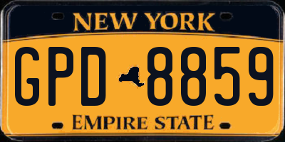NY license plate GPD8859